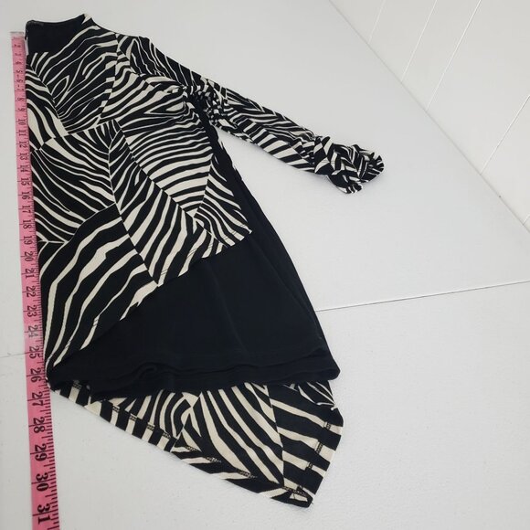 Affinity For Knits Womens Asymmetrical Zebra Print Tunic Top Size XL Travel - Picture 5 of 7